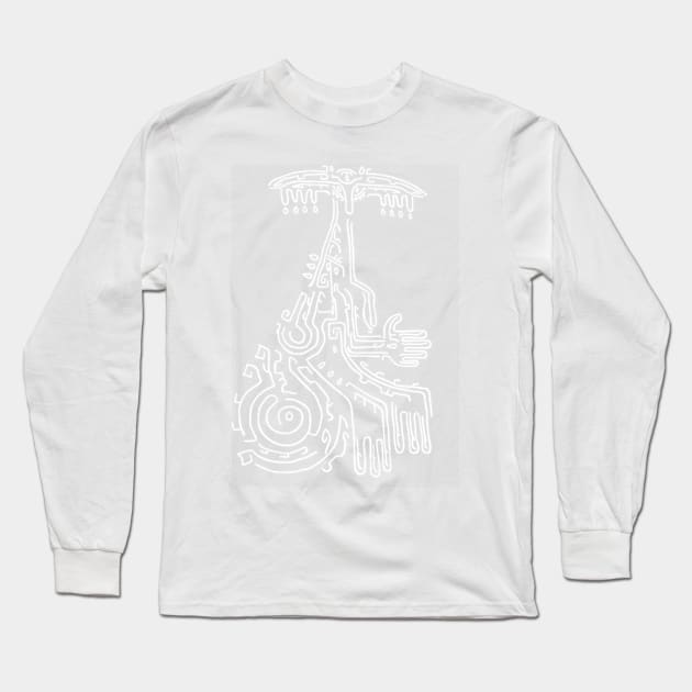 White on Green Rauru Geoglyph (Totk) Long Sleeve T-Shirt by HeartonSleeves